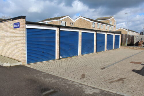 A row of garages.