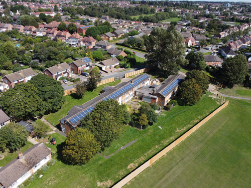 A drone image of the site where the new Dappletree View building will be built